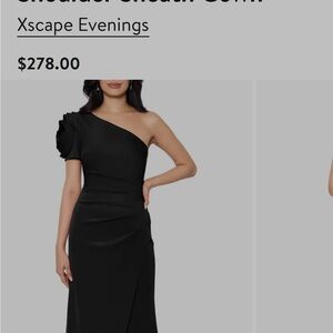Xscape Black One-Shoulder Dress